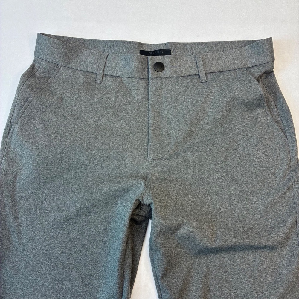 Greyson Montauk Pants Mens 34x32 Gray Stretch Performance Golf Trousers Slim Fit